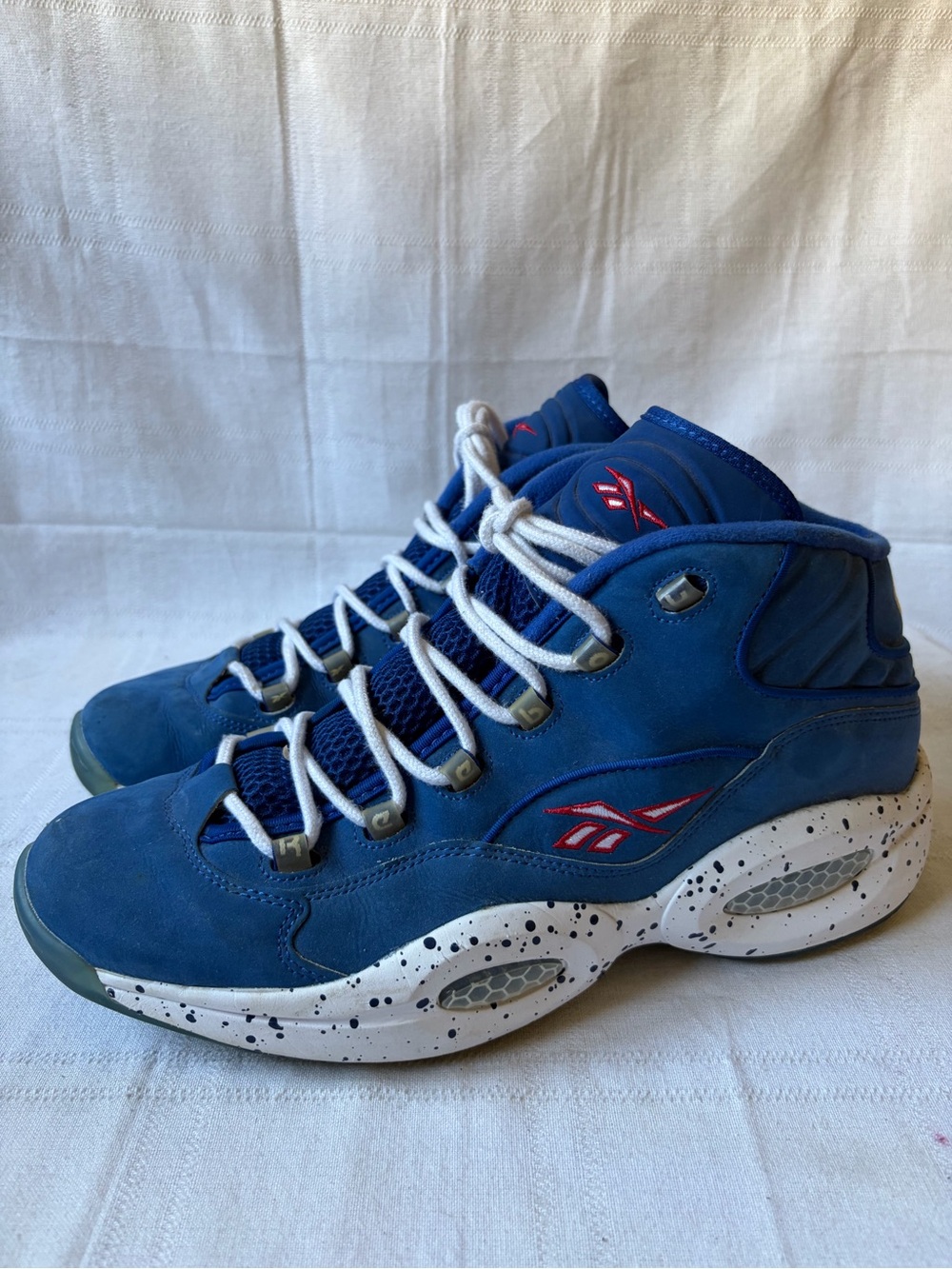 Reebok Question Mid #1 Draft Pick Blue Sneakers Men's Size 13 V46904